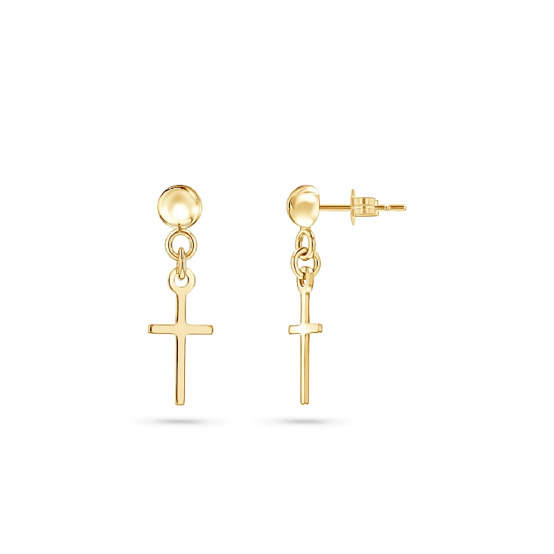 Classic Cross Drop Earrings