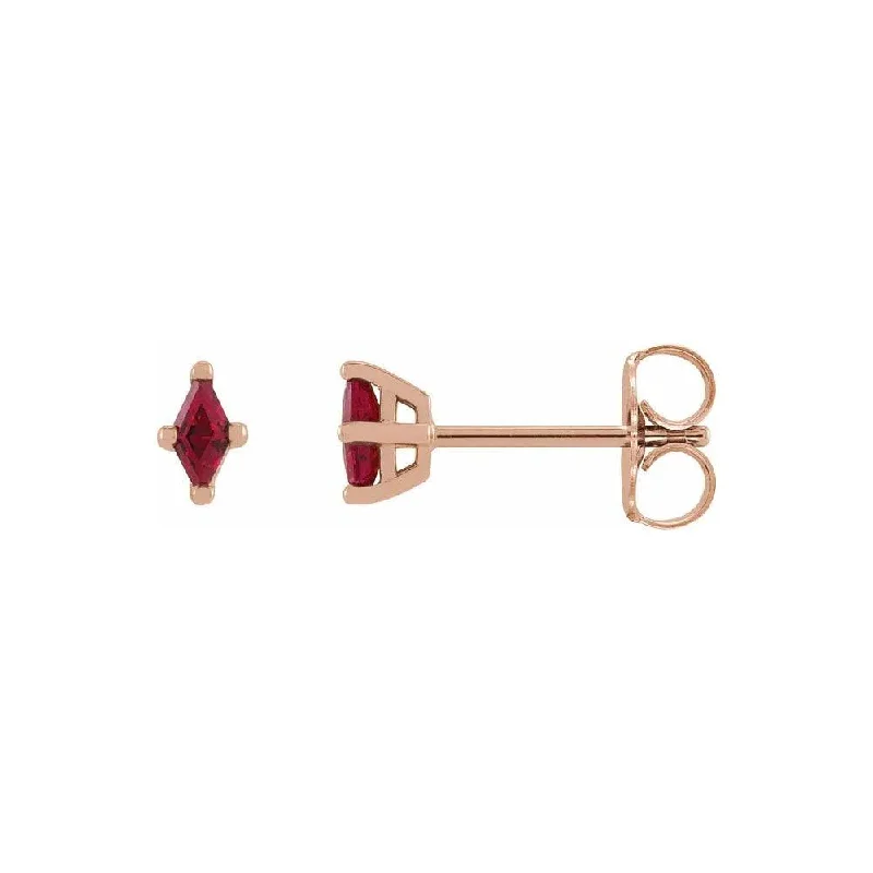 Lab-Grown Ruby & Gold Stud Earrings