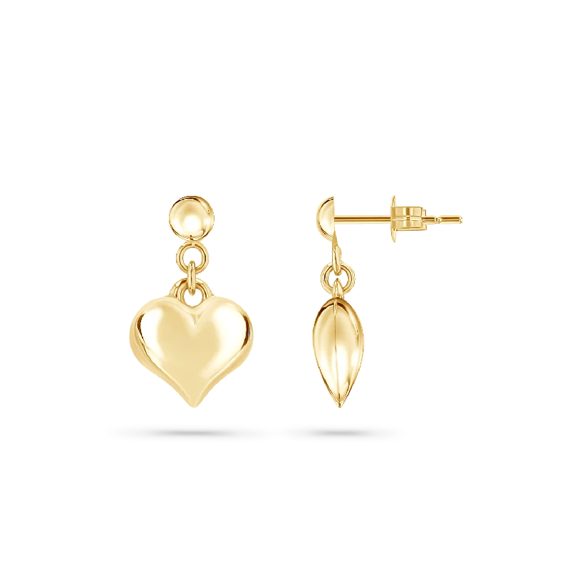 Puff Heart Drop Earrings