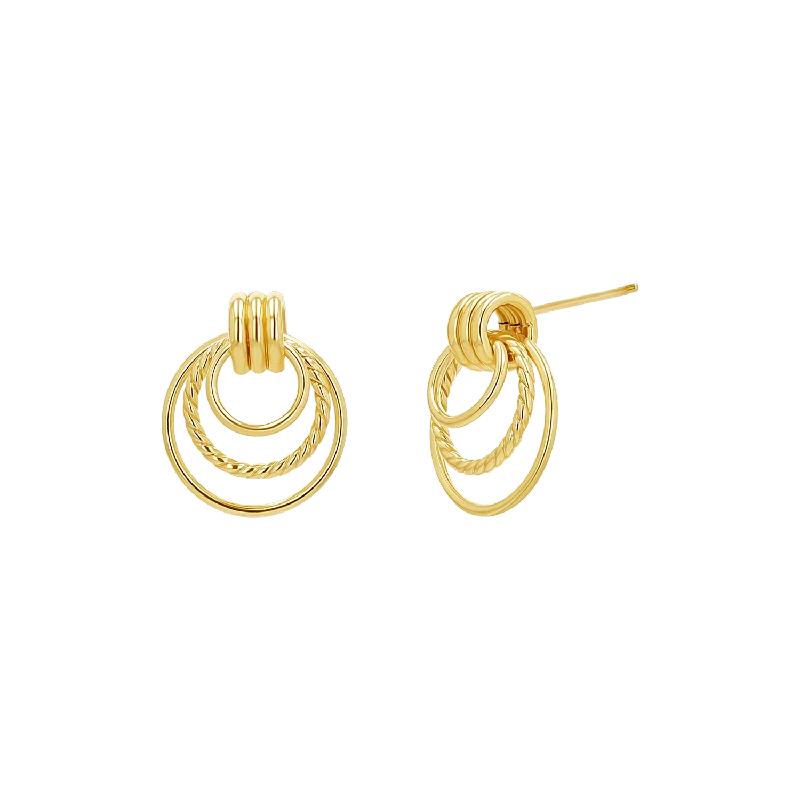 Trio Hoop Door Knocker Earrings