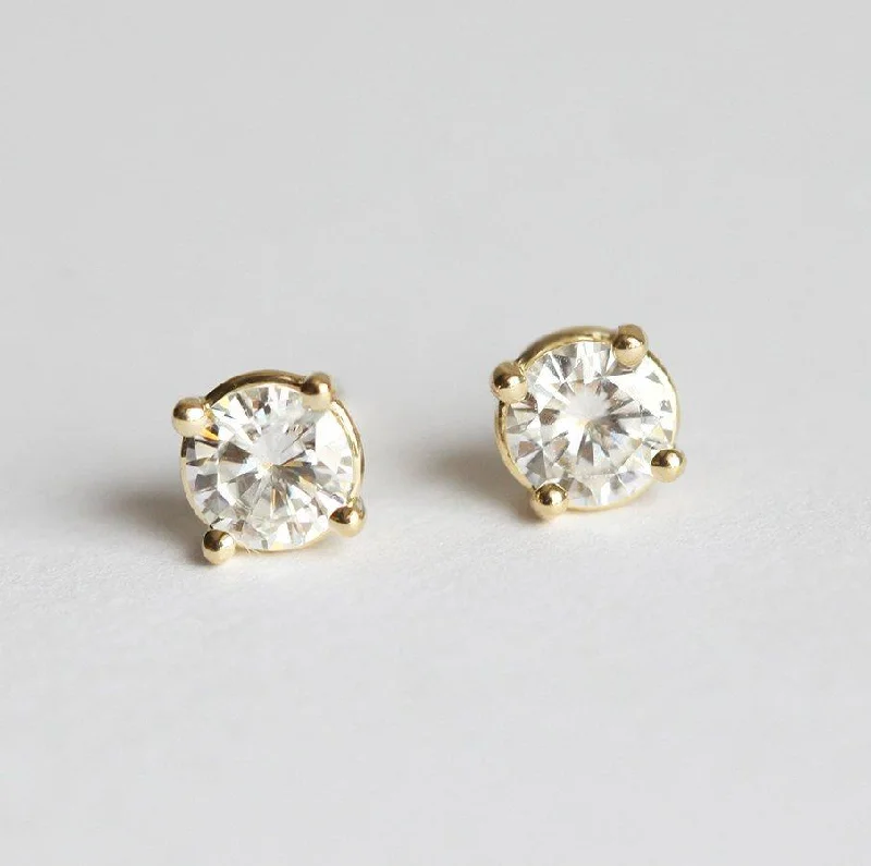 Colette Round Diamond Stud Earrings