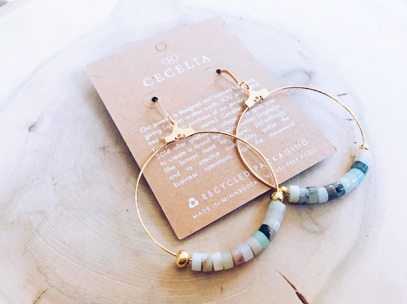 Amazonite Hoop Earrings