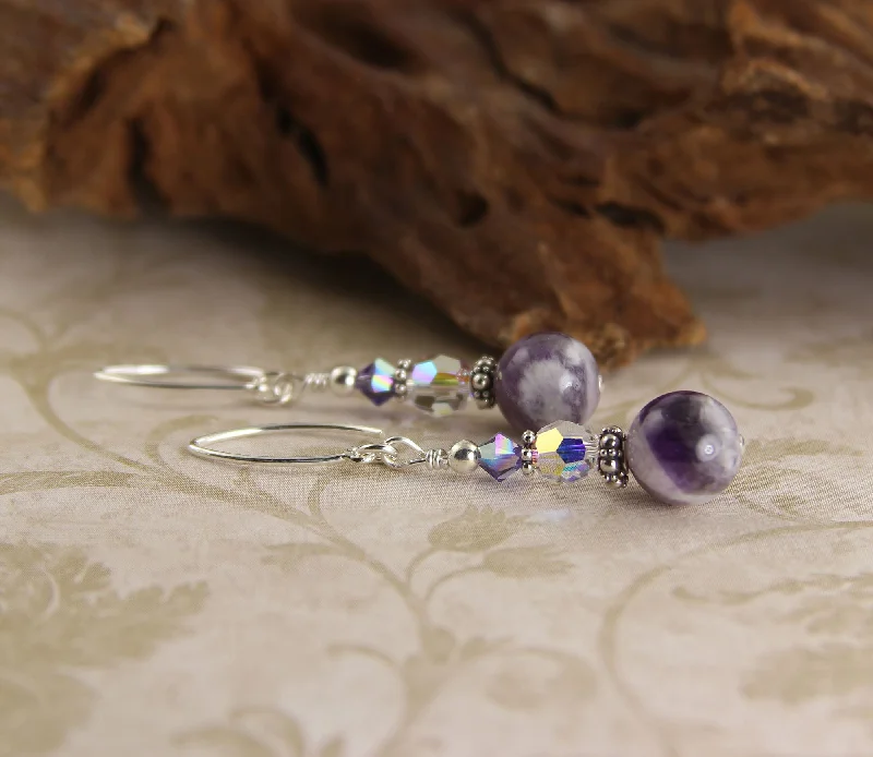 Amethyst Crystal Gemstone Earrings