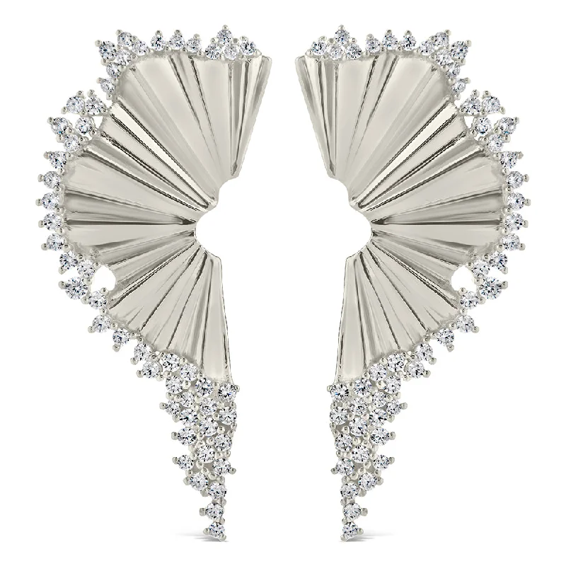 Angelina CZ Fan Drop Studs Earrings