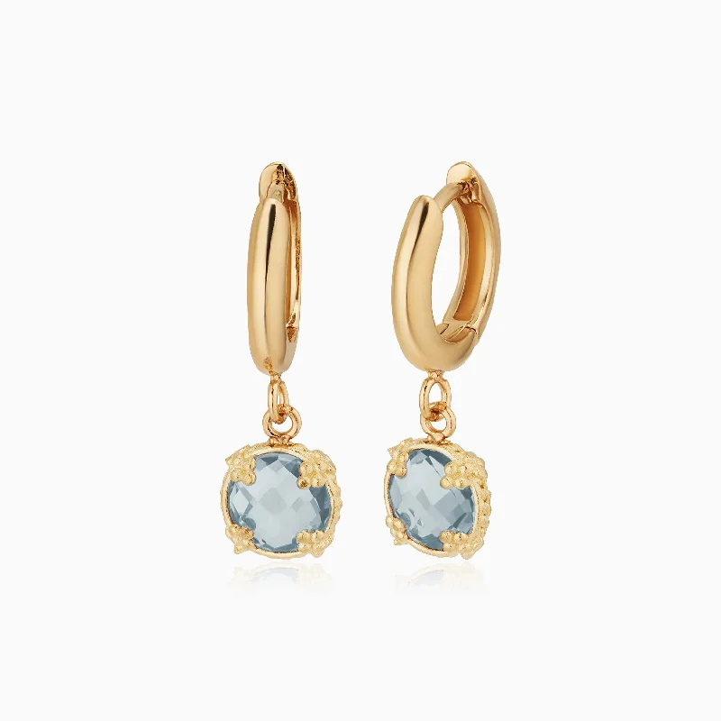 Yellow Gold, Blue Topaz