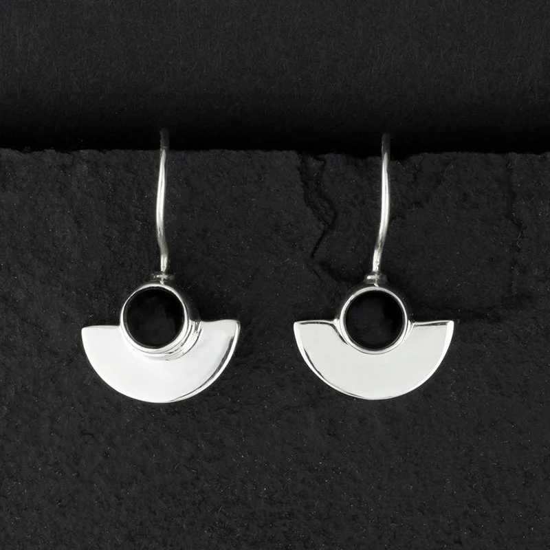 Sterling Silver and Black Onyx Drop Earrings