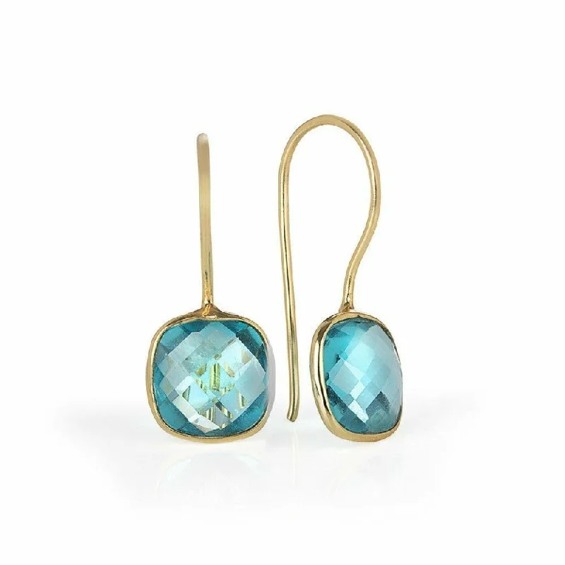 Blue Topaz Earrings | Gold