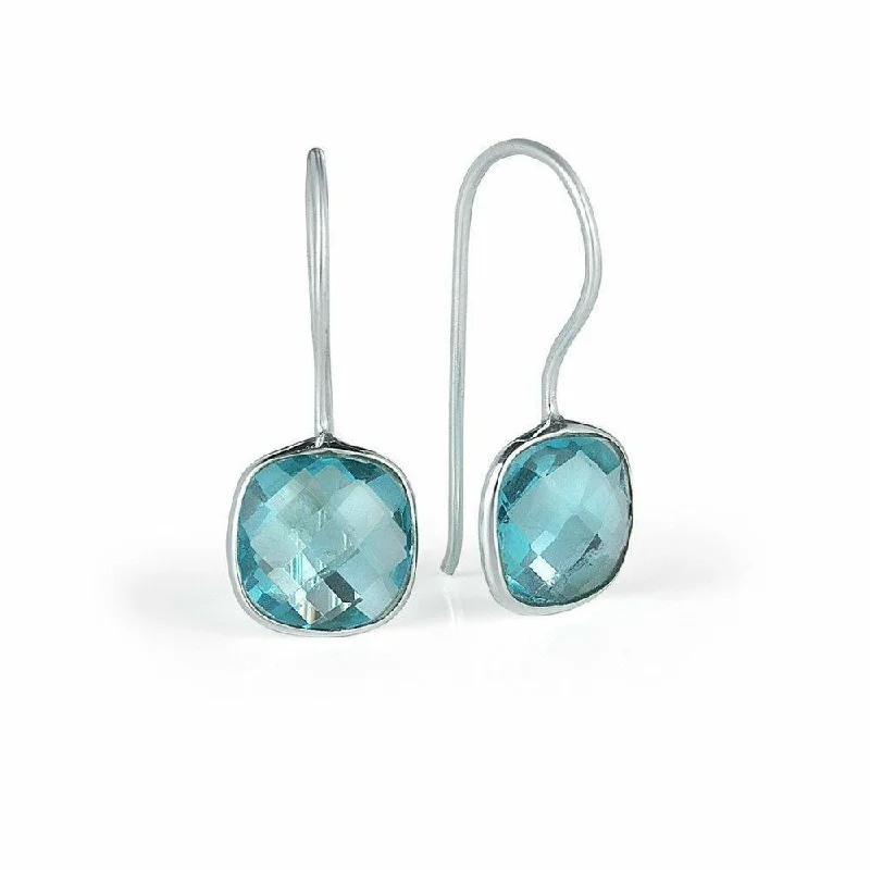 Blue Topaz Earrings | Silver