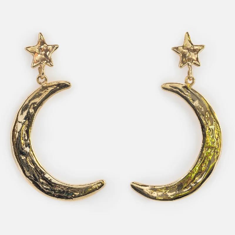 Luiny x Local Eclectic Bold Star Moon Drop Earring