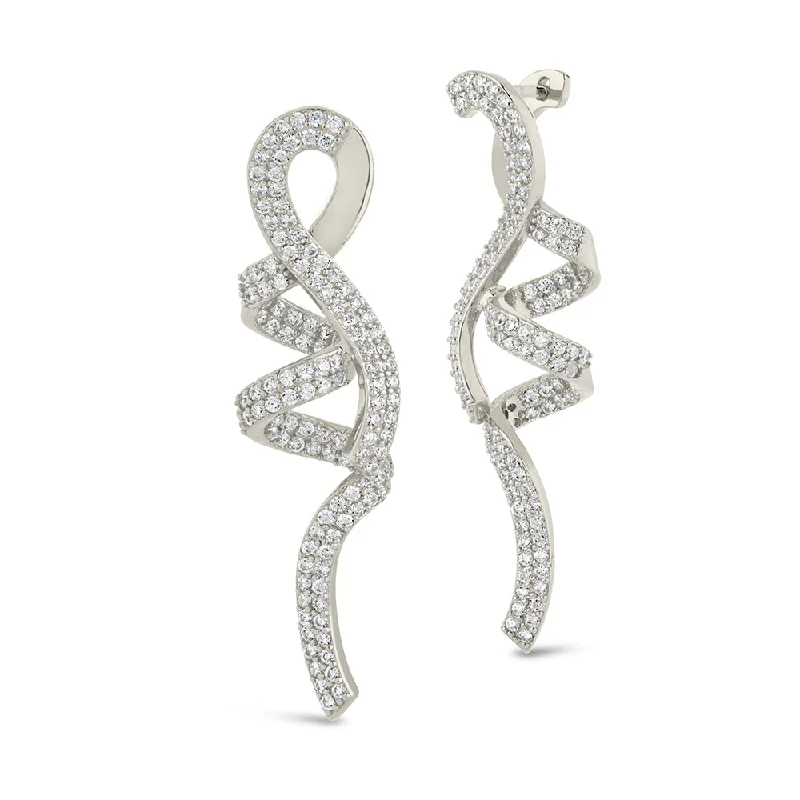 Carrie CZ Swirl Drop Earrings