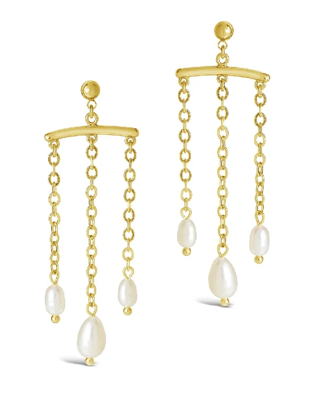 Chains & Pearls Chandelier Drop Earrings