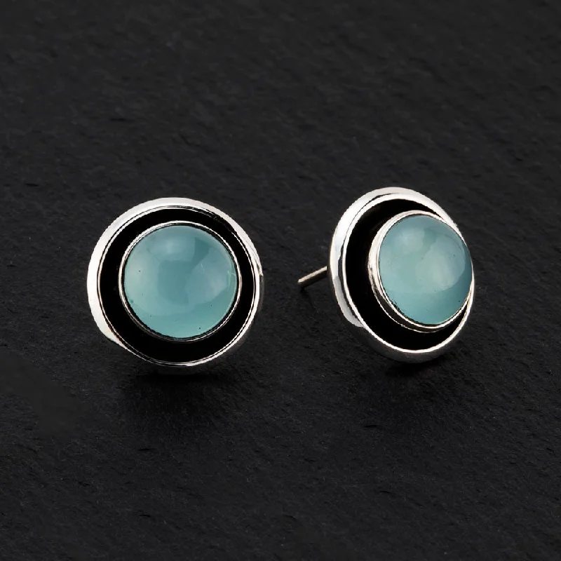 Chalcedony Stud Earrings