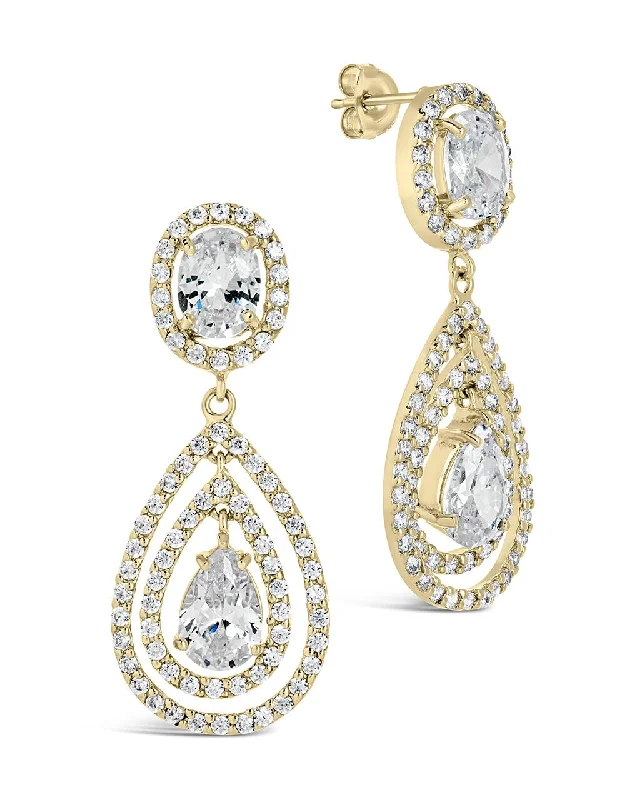 Cheyenne CZ Drop Stud Earrings