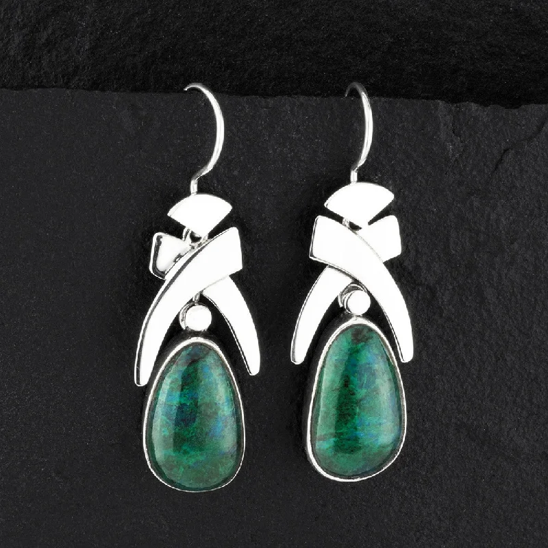 Chrysocolla Pineapple Dangle Earrings