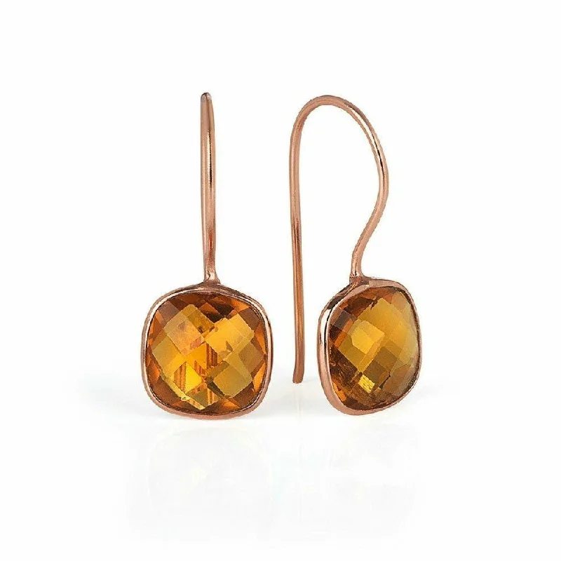 Citrine Earrings | Rose Gold