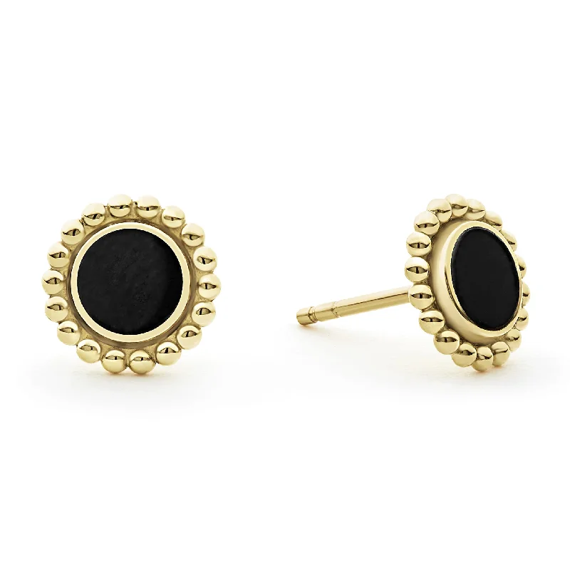 Covet Round Onyx Stud Earrings