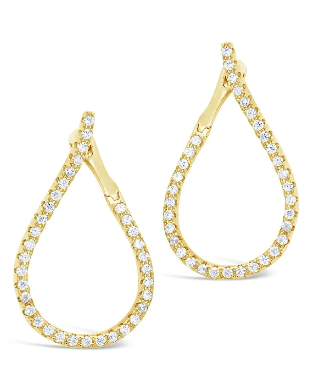 CZ Studded Drop Earrings