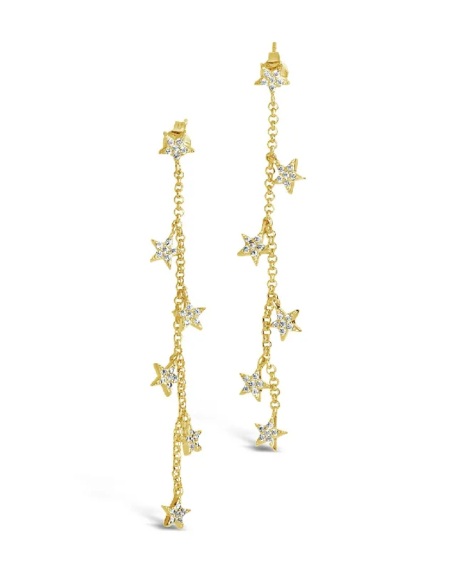 CZ Star Drop Earrings