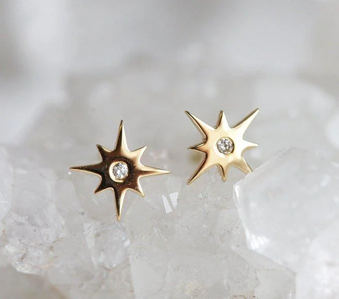 Diamond Earrings, Star Earrings