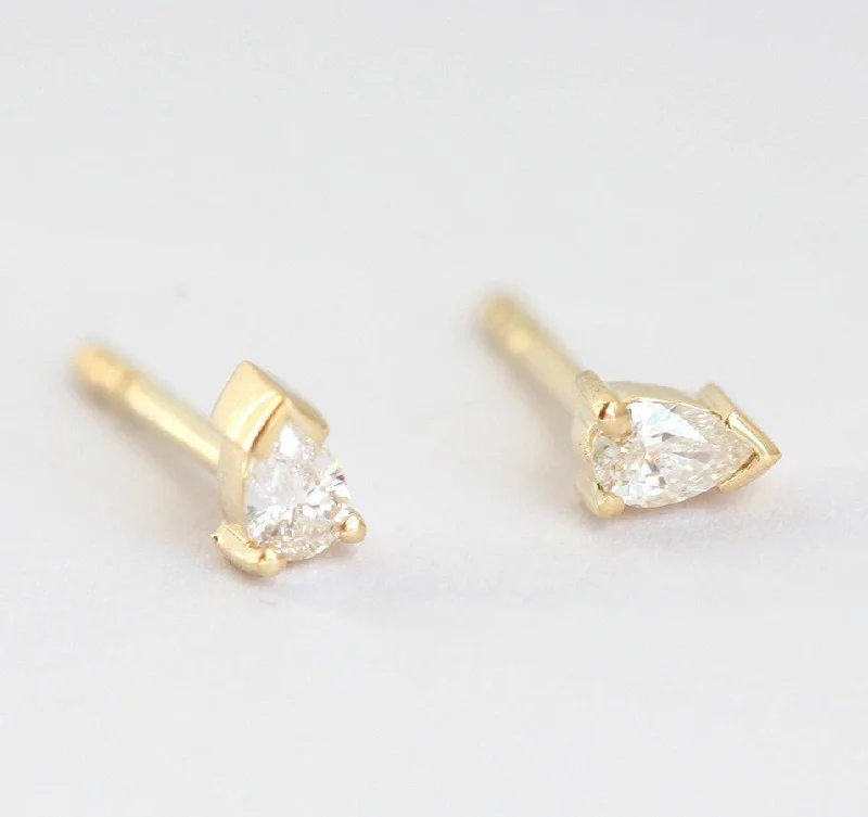 Emerie Pear Diamond Stud Earrings