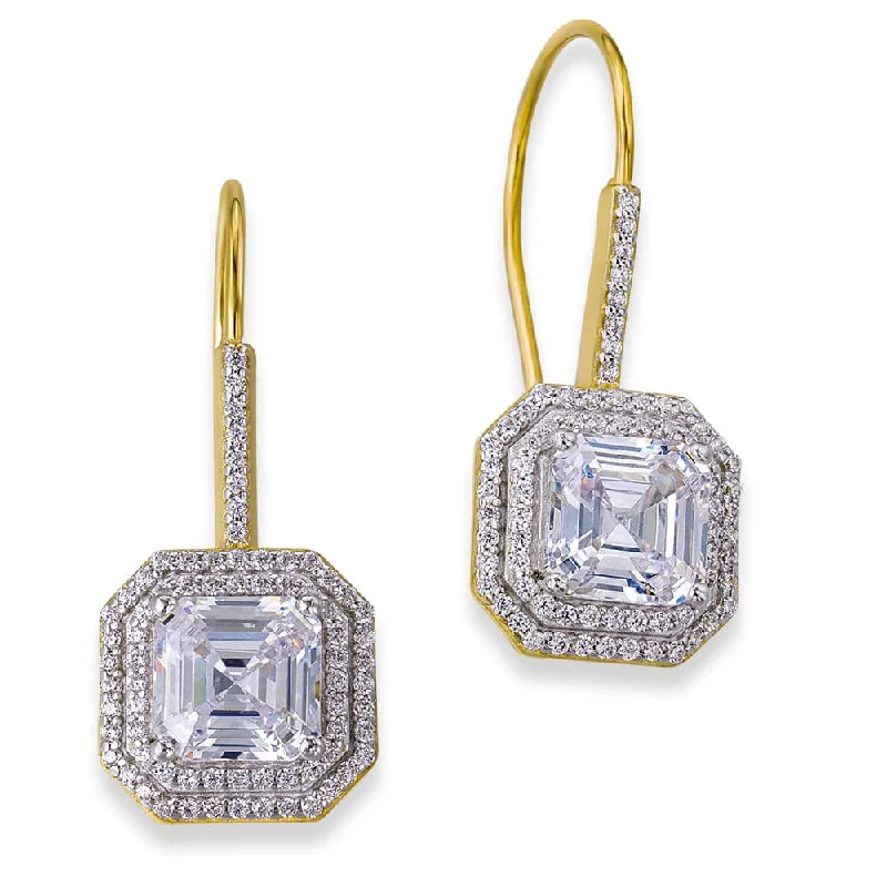 Double Halo Asscher  Drops