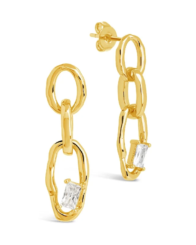 Estelle CZ Linked Drop Earrings