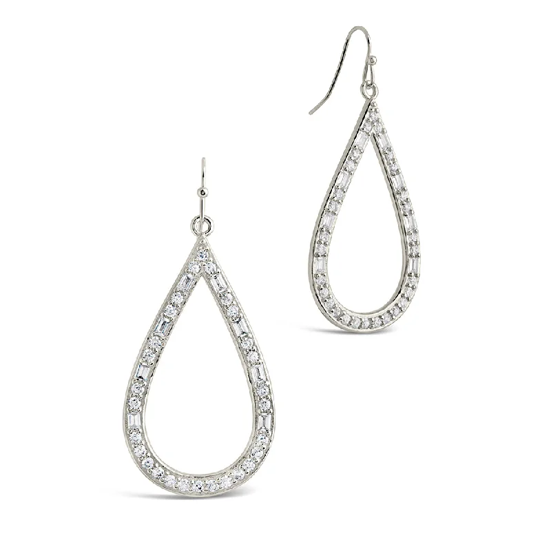 Evangeline CZ Teardrop Hoop Earrings