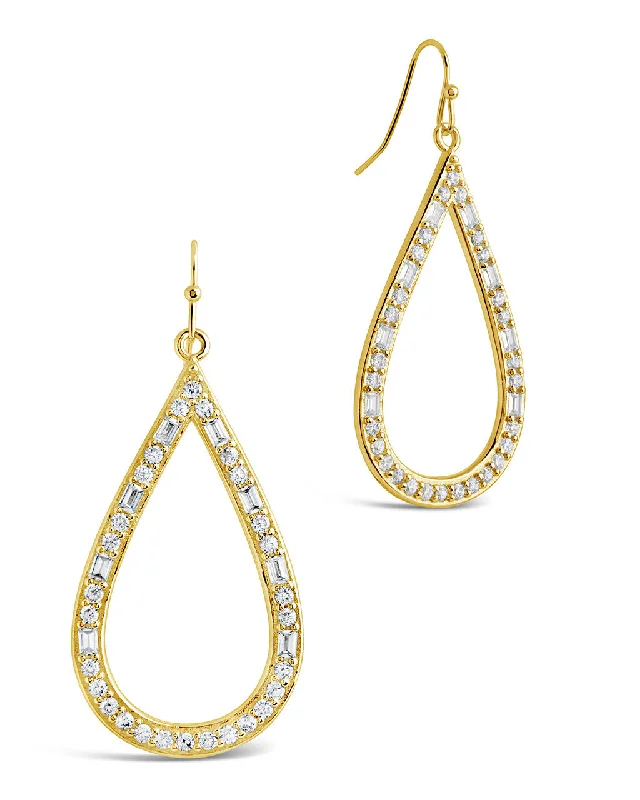 Evangeline CZ Teardrop Hoop Earrings