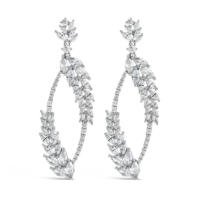 Gail Statement CZ Drop Earrings