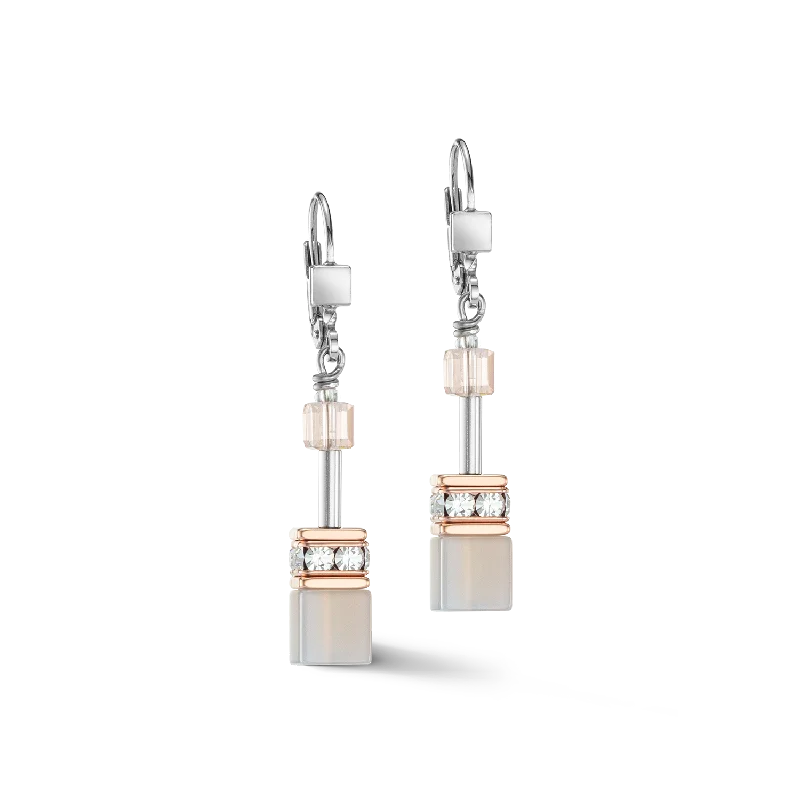 GeoCUBE® Iconic Precious earrings rose gold-peach