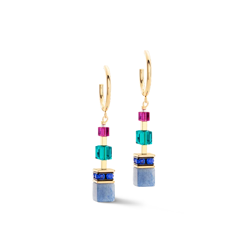 GeoCUBE® Precious Statement earrings gold-multicolour