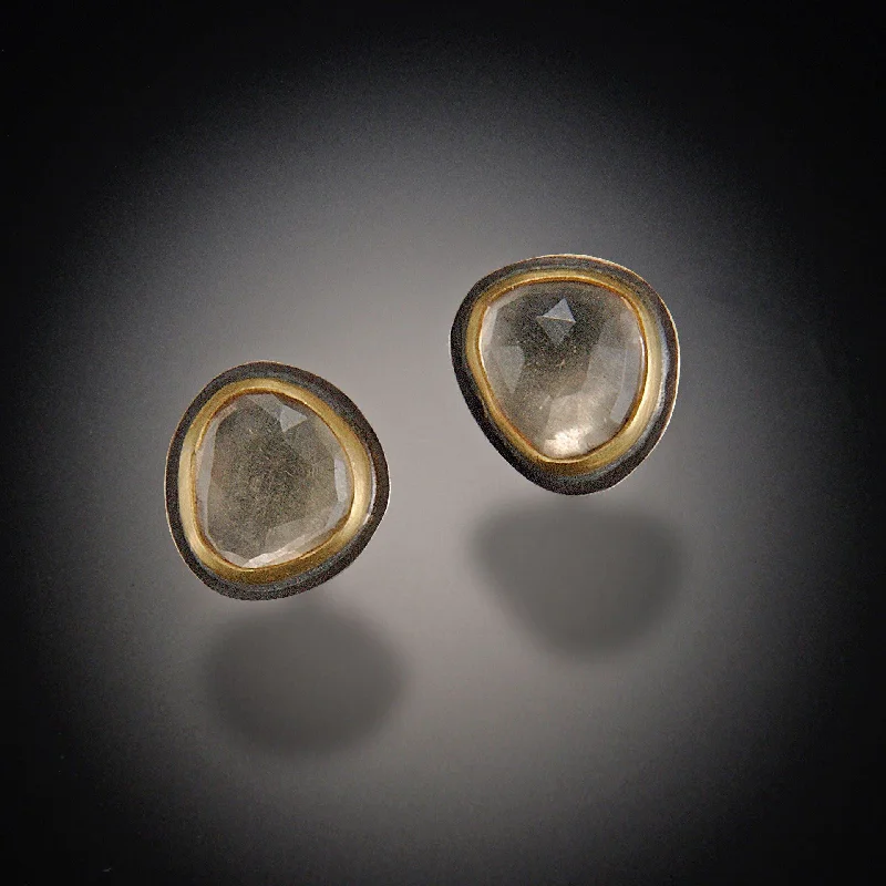 Champagne Quartz Stud Earrings