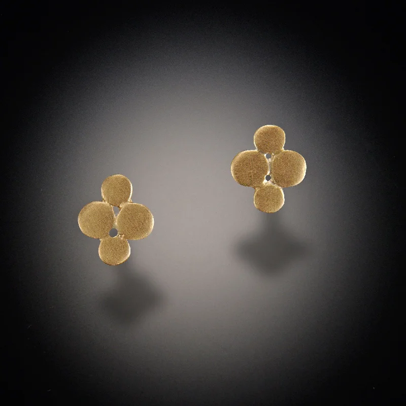 Small Gold Multi Disk Stud Earrings