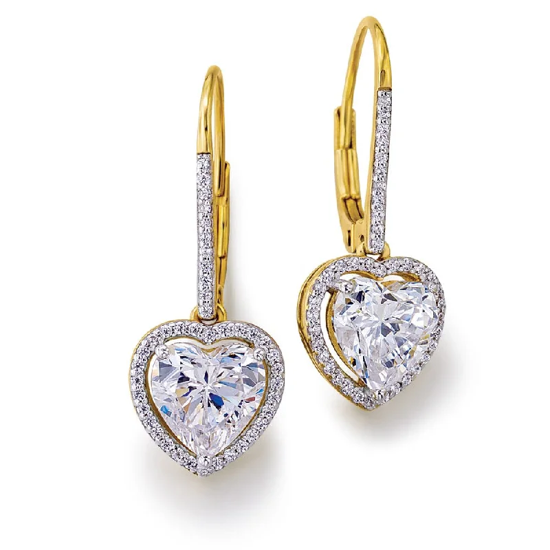 Heart Halo Drop Earrings