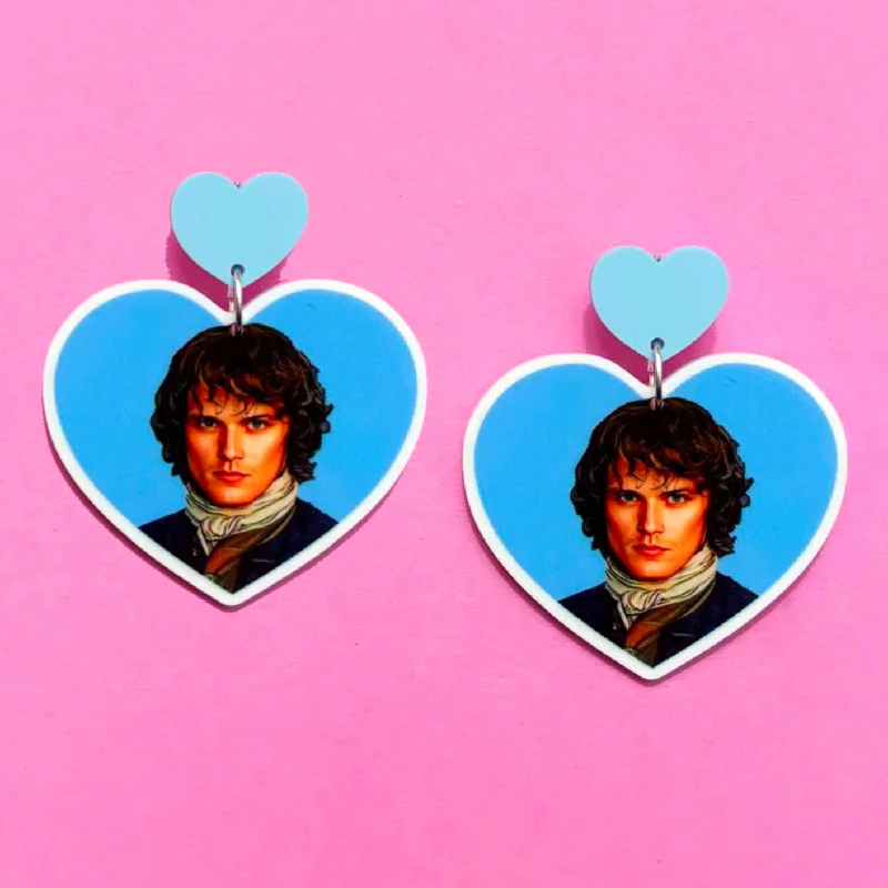 Jamie Outlander Heart Drop Earrings