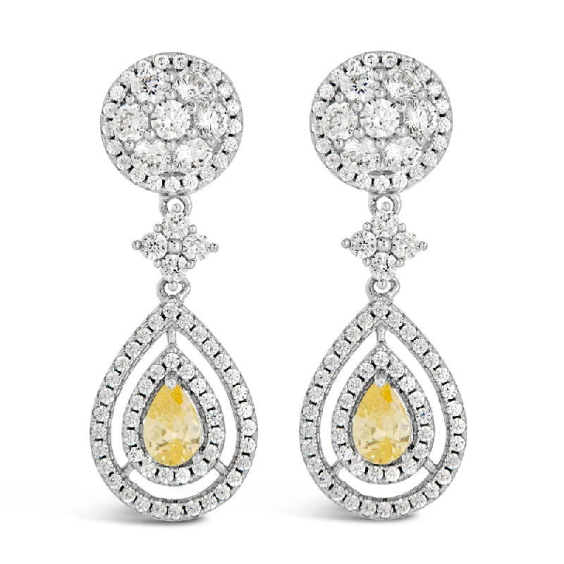 Jennifer CZ Drop Stud Earrings