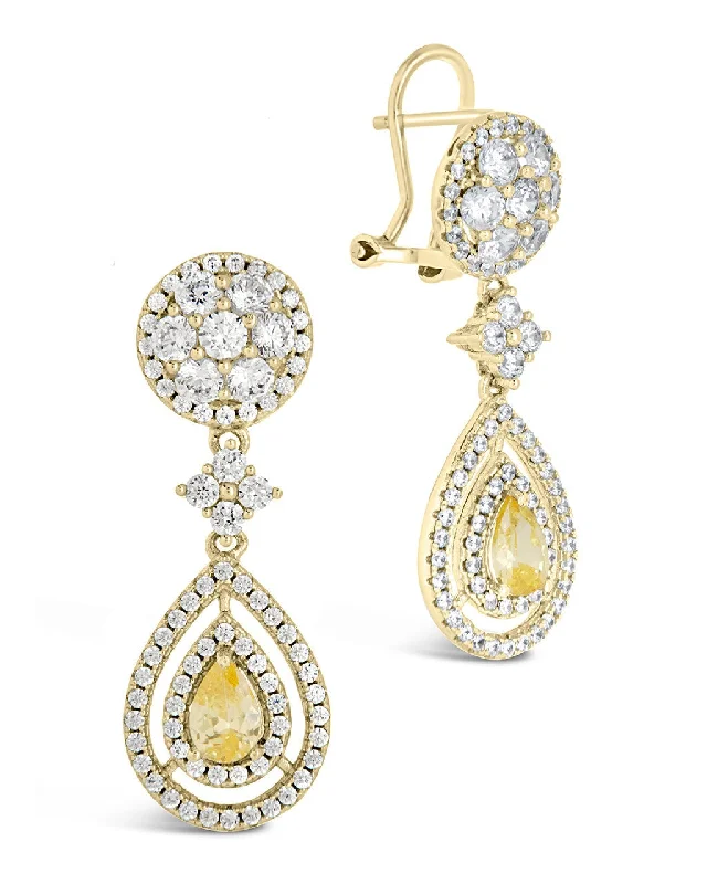 Jennifer CZ Drop Stud Earrings