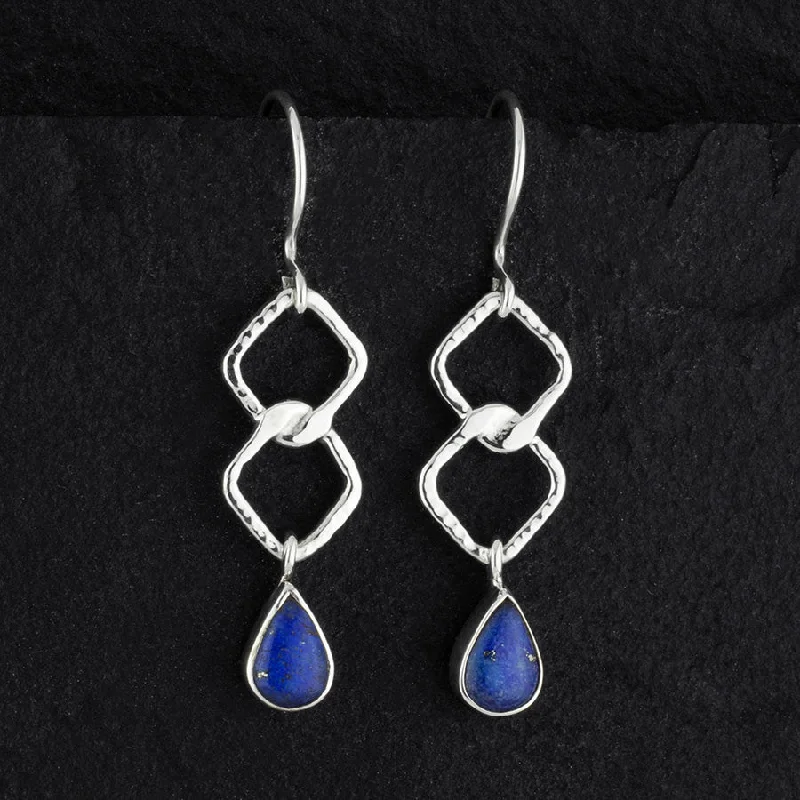 Sterling Silver Lapis Lazuli Drop Earrings