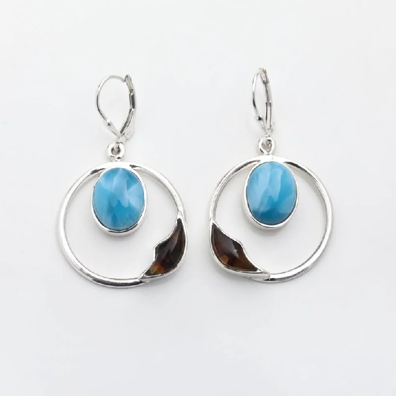 Larimar Amber Earrings Isleña