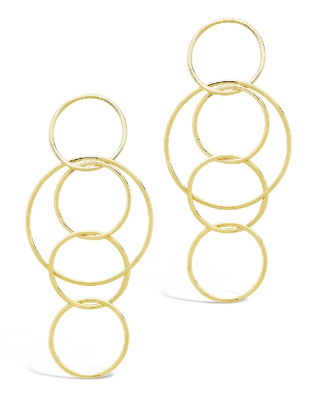 Linked Hoop Drop Earrings