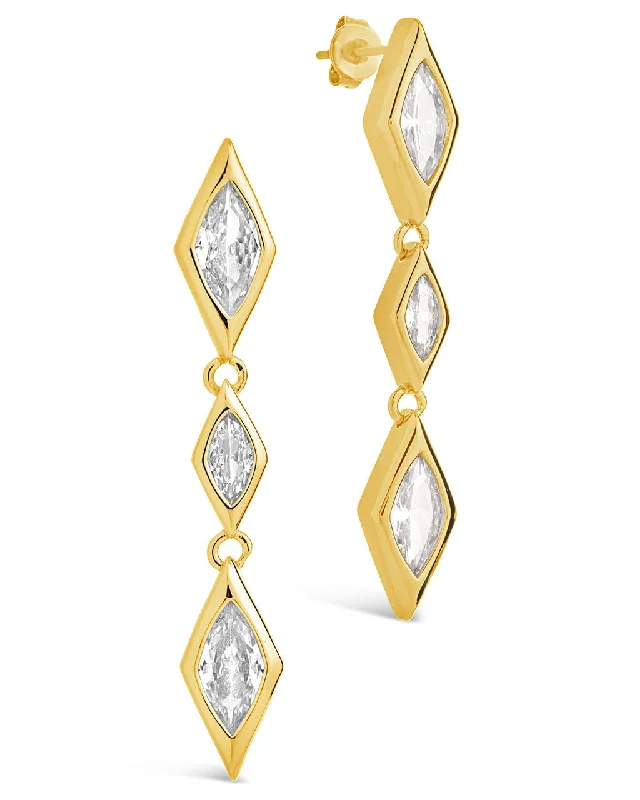 Lissie CZ Drop Stud Earrings