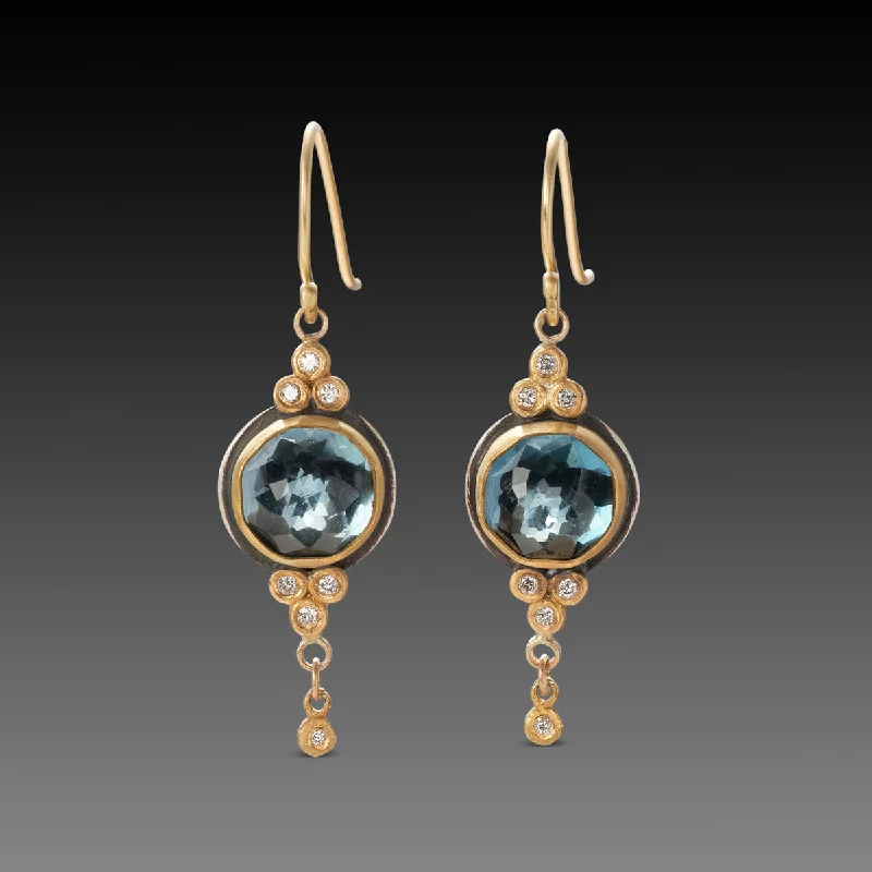 London Blue Topaz & Diamond Earrings