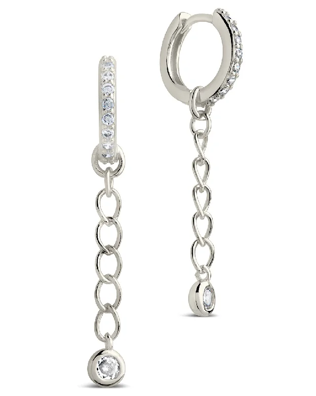 Maxine CZ Micro Dangle Hoop Earrings