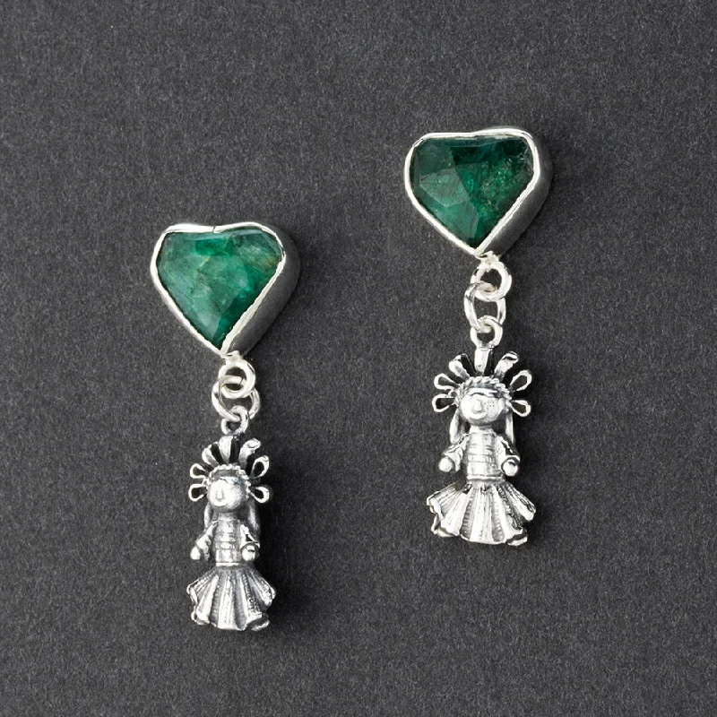 Mexican Silver Lele Doll Earrings