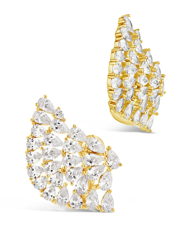 Miranda CZ Fan Stud Earrings