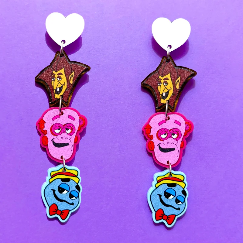 Monster Cereal Friends Tiered Drop Earrings