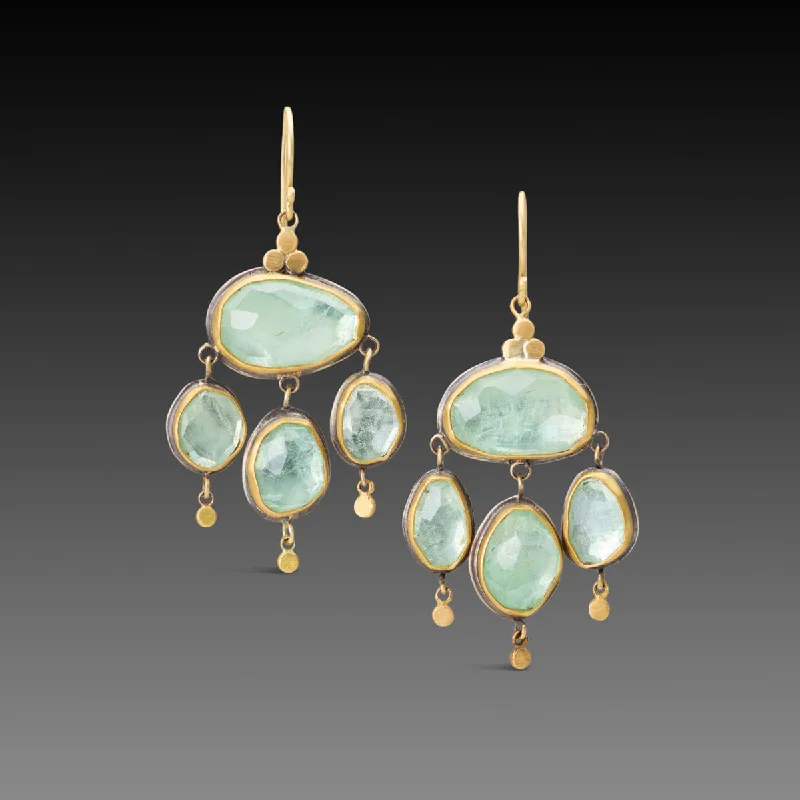 Luminous Beryl Chandelier Earrings