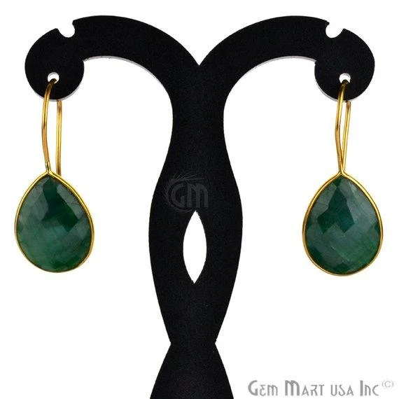 Pear Shape 19x14mm Gold Plated Gemstone Hook Earrings (Pick your Gemstone) (90028-2)