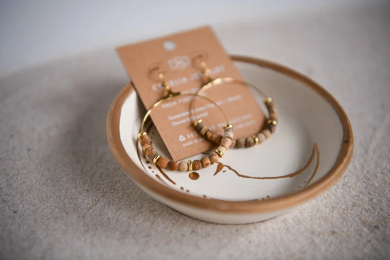 Gypsy Sunrise Picture Jasper Hoop Earrings