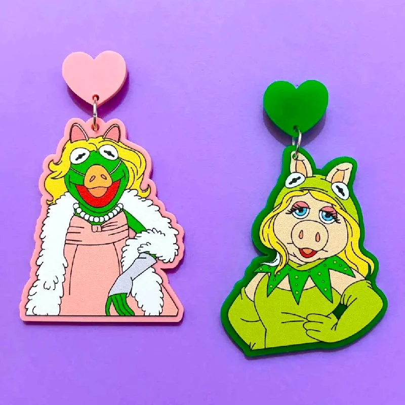 Piggy & Kermie Costumes Drop Earrings